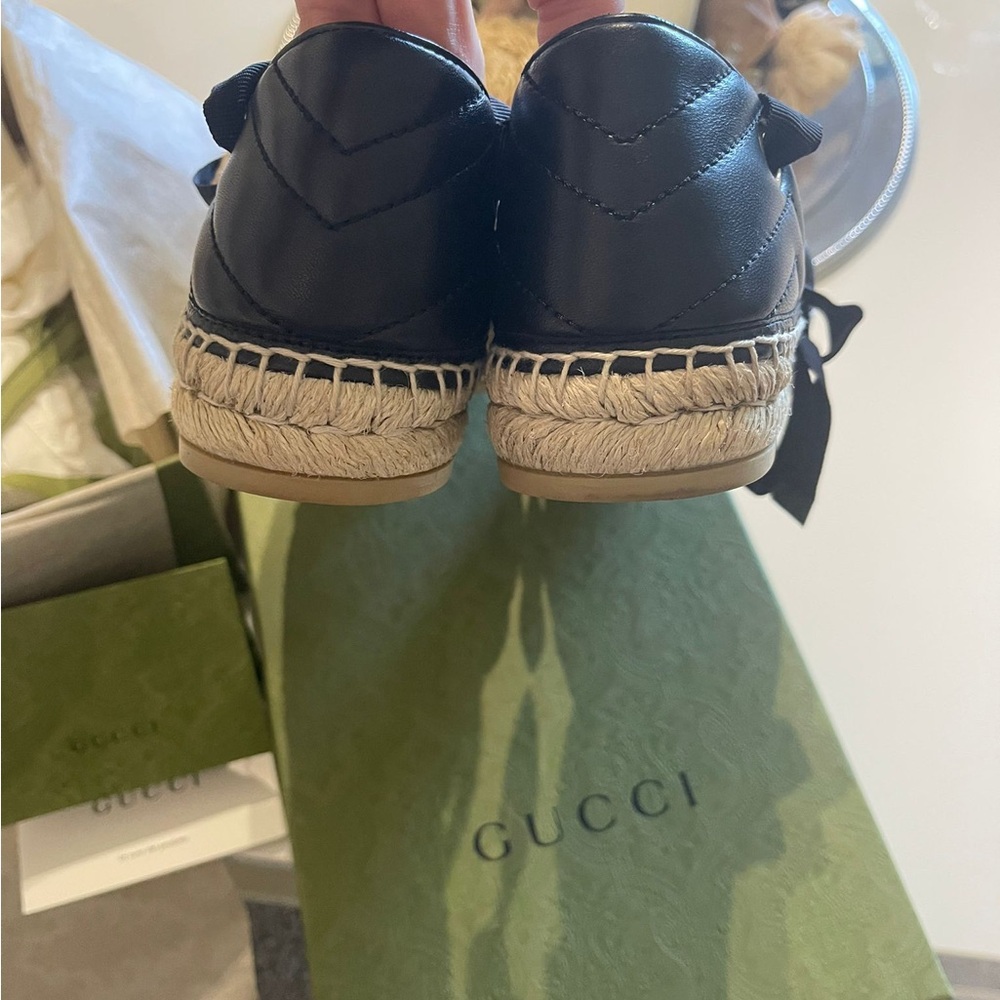 Gucci Black Espadrilles with Gold Accents - Picture 15 of 15